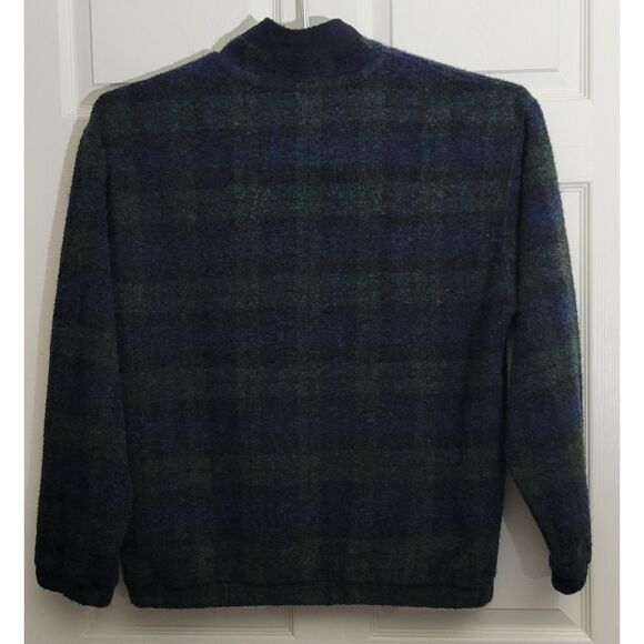 VTG Elements Haley Mens L Blue Green Wool Blend Made In USA Quarter‎ Zip Pockets - Picture 3 of 8